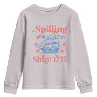 Funny Spilling The Tea Since 1776 Youth Sweatshirt Us History Teacher 4th Of July - Wonder Print Shop