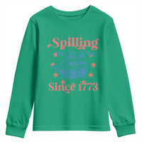 Funny Spilling The Tea Since 1776 Youth Sweatshirt Us History Teacher 4th Of July - Wonder Print Shop