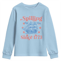 Funny Spilling The Tea Since 1776 Youth Sweatshirt Us History Teacher 4th Of July - Wonder Print Shop