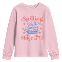 Funny Spilling The Tea Since 1776 Youth Sweatshirt Us History Teacher 4th Of July - Wonder Print Shop
