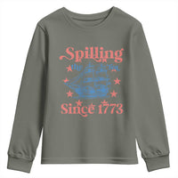 Funny Spilling The Tea Since 1776 Youth Sweatshirt Us History Teacher 4th Of July - Wonder Print Shop