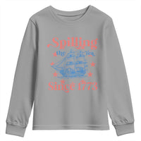 Funny Spilling The Tea Since 1776 Youth Sweatshirt Us History Teacher 4th Of July - Wonder Print Shop
