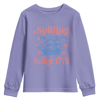 Funny Spilling The Tea Since 1776 Youth Sweatshirt Us History Teacher 4th Of July - Wonder Print Shop