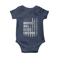Funny BBQ Brisket Ribs Butts Freedom Baby Onesie 4th Of July Meat Smoking American Flag - Wonder Print Shop