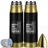 Funny BBQ Brisket Ribs Butts Freedom Bullet Tumbler 4th Of July Meat Smoking American Flag - Wonder Print Shop