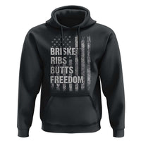 Funny BBQ Brisket Ribs Butts Freedom Hoodie 4th Of July Meat Smoking American Flag - Wonder Print Shop