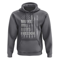 Funny BBQ Brisket Ribs Butts Freedom Hoodie 4th Of July Meat Smoking American Flag - Wonder Print Shop