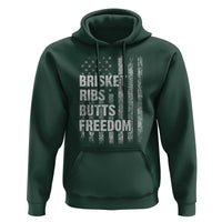Funny BBQ Brisket Ribs Butts Freedom Hoodie 4th Of July Meat Smoking American Flag - Wonder Print Shop