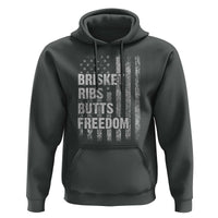 Funny BBQ Brisket Ribs Butts Freedom Hoodie 4th Of July Meat Smoking American Flag - Wonder Print Shop