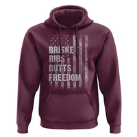 Funny BBQ Brisket Ribs Butts Freedom Hoodie 4th Of July Meat Smoking American Flag - Wonder Print Shop