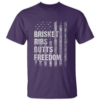 Funny BBQ Brisket Ribs Butts Freedom T Shirt 4th Of July Meat Smoking American Flag - Wonder Print Shop
