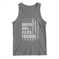 Funny BBQ Brisket Ribs Butts Freedom Tank Top 4th Of July Meat Smoking American Flag - Wonder Print Shop