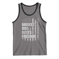 Funny BBQ Brisket Ribs Butts Freedom Tank Top 4th Of July Meat Smoking American Flag - Wonder Print Shop