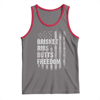 Funny BBQ Brisket Ribs Butts Freedom Tank Top 4th Of July Meat Smoking American Flag - Wonder Print Shop