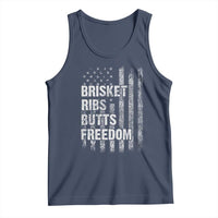 Funny BBQ Brisket Ribs Butts Freedom Tank Top 4th Of July Meat Smoking American Flag - Wonder Print Shop