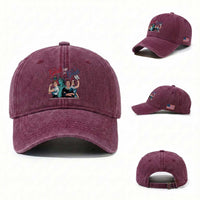 Girl Will be Girls Patriotic Feminist 4th of July Washed Cotton Baseball Cap TS11