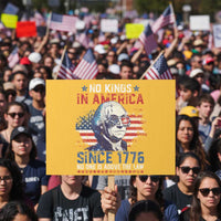 Funny No King In America Since 1776 No One Is Above The Law Protest Sign George Washington - Wonder Print Shop