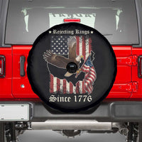 Funny Rejecting Kings Since 1776 Spare Tire Cover Vintage American Flag Bald Eagle