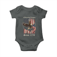 Funny Rejecting Kings Since 1776 Baby Onesie Vintage American Flag Bald Eagle