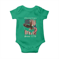 Funny Rejecting Kings Since 1776 Baby Onesie Vintage American Flag Bald Eagle