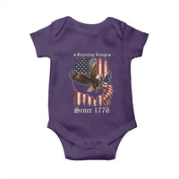 Funny Rejecting Kings Since 1776 Baby Onesie Vintage American Flag Bald Eagle