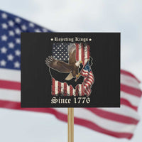 Funny Rejecting Kings Since 1776 Protest Sign Vintage American Flag Bald Eagle - Wonder Print Shop