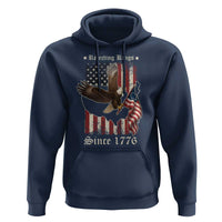 Funny Rejecting Kings Since 1776 Hoodie Vintage American Flag Bald Eagle