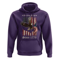 Funny Rejecting Kings Since 1776 Hoodie Vintage American Flag Bald Eagle
