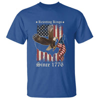 Funny Rejecting Kings Since 1776 T Shirt Vintage American Flag Bald Eagle
