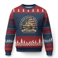 Funny Rejecting Kings Since 1773 Ugly Christmas Sweater Vintage Patriotic USA - Wonder Print Shop