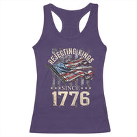 Funny Rejecting Kings Since 1776 Racerback Tank Top Vintage American Flag
