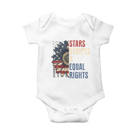 Funny Stars Stripes And Equal Rights Baby Onesie 4th Of July Women's Rights Sunflower - Wonder Print Shop