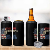 Funny Stars Stripes And Equal Rights 4 in 1 Can Cooler Tumbler 4th Of July Women's Rights Sunflower - Wonder Print Shop