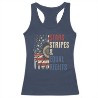 Funny Stars Stripes And Equal Rights Racerback Tank Top 4th Of July Women's Rights Sunflower - Wonder Print Shop
