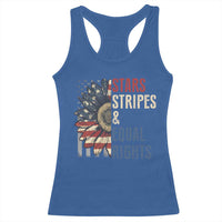 Funny Stars Stripes And Equal Rights Racerback Tank Top 4th Of July Women's Rights Sunflower - Wonder Print Shop