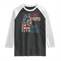 Funny Stars Stripes And Equal Rights Raglan Shirt 4th Of July Women's Rights Sunflower - Wonder Print Shop