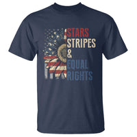 Funny Stars Stripes And Equal Rights T Shirt 4th Of July Women's Rights Sunflower - Wonder Print Shop