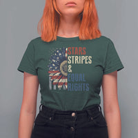 Funny Stars Stripes And Equal Rights T Shirt For Women 4th Of July Women's Rights Sunflower - Wonder Print Shop
