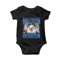 Funny Inhale Freedom Exhale Patriotism Baby Onesie American Pride Eagle 4th Of July - Wonder Print Shop
