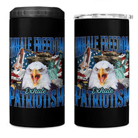 Funny Inhale Freedom Exhale Patriotism 4 in 1 Can Cooler Tumbler American Pride Eagle 4th Of July - Wonder Print Shop