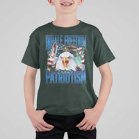 Funny Inhale Freedom Exhale Patriotism T Shirt For Kid American Pride Eagle 4th Of July - Wonder Print Shop