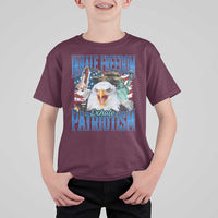 Funny Inhale Freedom Exhale Patriotism T Shirt For Kid American Pride Eagle 4th Of July - Wonder Print Shop