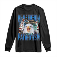 Funny Inhale Freedom Exhale Patriotism Long Sleeve Shirt American Pride Eagle 4th Of July - Wonder Print Shop