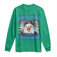 Funny Inhale Freedom Exhale Patriotism Long Sleeve Shirt American Pride Eagle 4th Of July - Wonder Print Shop