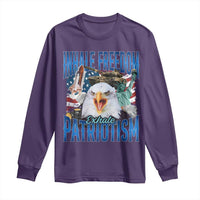 Funny Inhale Freedom Exhale Patriotism Long Sleeve Shirt American Pride Eagle 4th Of July - Wonder Print Shop