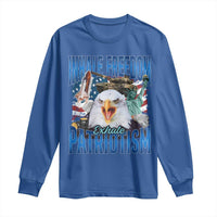 Funny Inhale Freedom Exhale Patriotism Long Sleeve Shirt American Pride Eagle 4th Of July - Wonder Print Shop