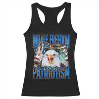 Funny Inhale Freedom Exhale Patriotism Racerback Tank Top American Pride Eagle 4th Of July - Wonder Print Shop