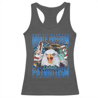 Funny Inhale Freedom Exhale Patriotism Racerback Tank Top American Pride Eagle 4th Of July - Wonder Print Shop