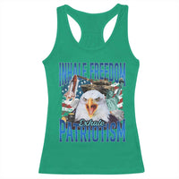 Funny Inhale Freedom Exhale Patriotism Racerback Tank Top American Pride Eagle 4th Of July - Wonder Print Shop