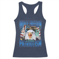 Funny Inhale Freedom Exhale Patriotism Racerback Tank Top American Pride Eagle 4th Of July - Wonder Print Shop
